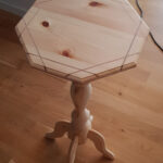 Plant stand: Pine w/oak inlay