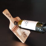 Cheeseboard/Self balancing Winebottle stand: Oak, Book & Maple