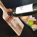 Cheeseboard/Self balancing Winebottle stand: Oak, Book & Maple